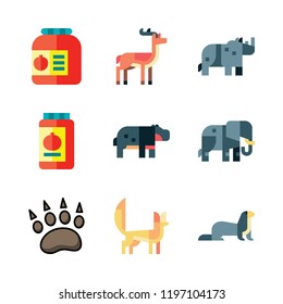 africa icon set. vector set about antelope, elephant, animal and hippopotamus icons set.
