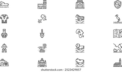 Africa icons High-Quality Vector Icons Collection with Editable Stroke. Ideal for Professional and Creative Projects.