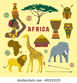 Africa icons set