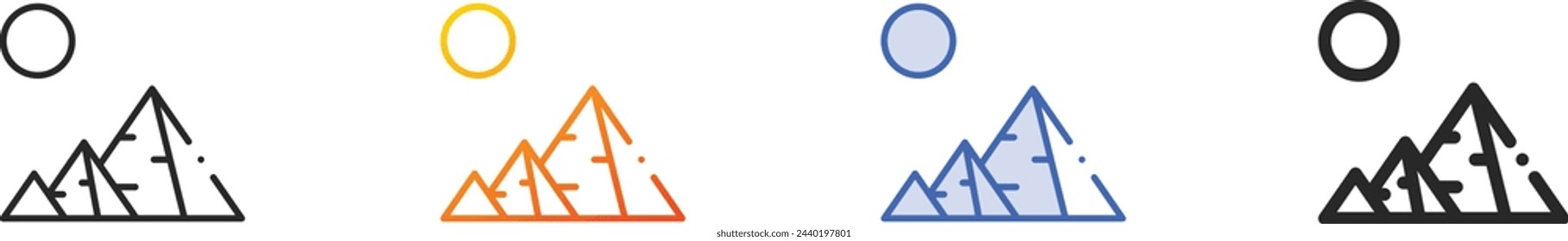 África icon.Thin Lineal, degradado, trazo azul y estilo audaz Diseño aislado sobre fondo blanco