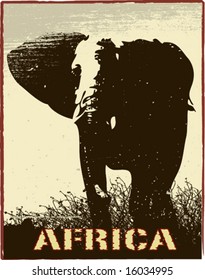 Africa image with elephant silhouette