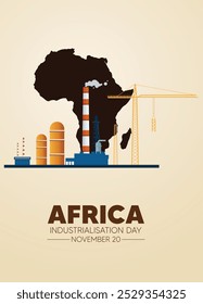 Afrika Industrialisierung Tag 20 November Vektorposter