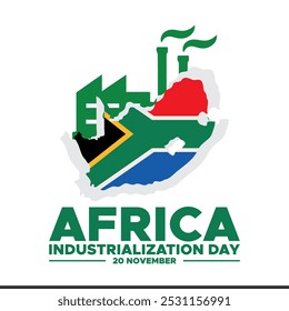 Africa industrialization day, 20th November,  Vector illustration on the theme of Africa industrialization day on November 20th.