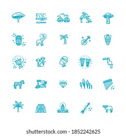 Africa jungle ethnic culture travel icons set
