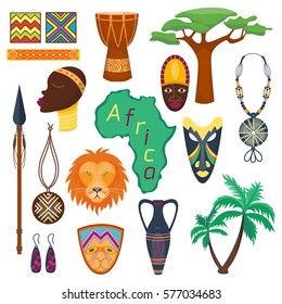 Africa jungle tribal and ancient safari vector illustration.