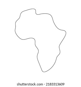 Afrika-Linie Kontinent. Afrika Lineare Karte. Vektorgrafik einzeln auf Weiß.