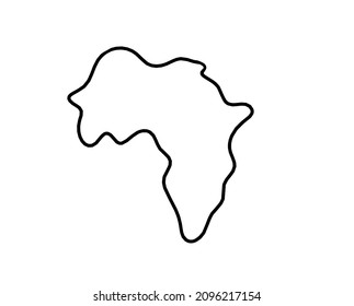Africa as line drawing on white background. Vector