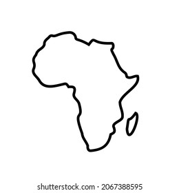 Afrikanische Linie Karte Vektorsymbol. Afrikanische Umrisskurve, afrikanischer Stift