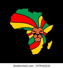 africa lion face logo design vector
