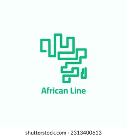 Africa logo from crimped lines.