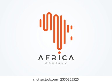 Africa Logo Design. modern Africa logo with line style. flat design logo template element. vector illustration