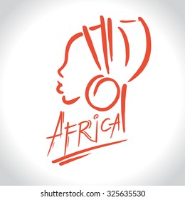 Africa  logo with a female silhouette