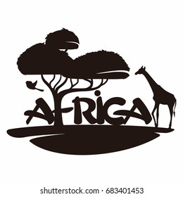 africa logo with giraffe