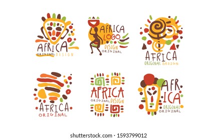 Africa Logo and Label Original Design Vector Set