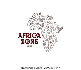 Africa logo. Africa map. logo template , food 