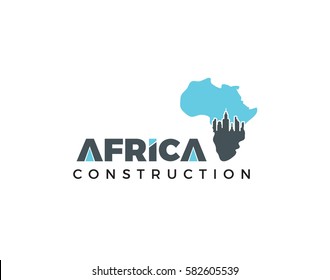 Africa logo Africa map vector template elements and icons.
