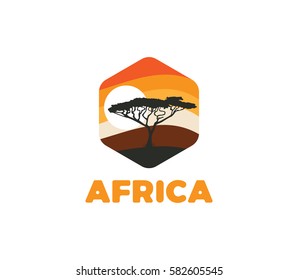 Africa logo Africa map vector template elements and icons.