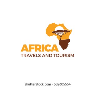 Africa logo Africa map vector template elements and icons.