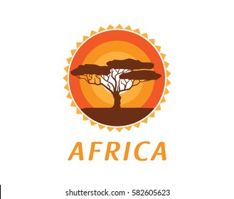 Africa logo Africa map vector template elements and icons.