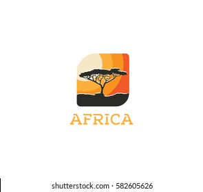 Africa logo Africa map vector template elements and icons.