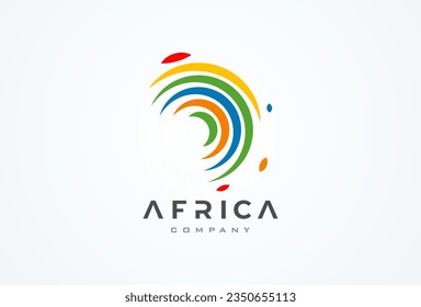 Africa Logo. modern Africa logo with colorfull line style. africa design logo template. vector illustration