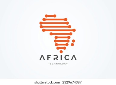 Logo de África. logo de África moderna con estilo de línea. plantilla de logotipo de diseño plano. ilustración vectorial