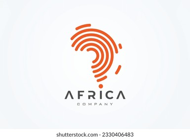 Logo de África. logo de África moderna con estilo de línea. plantilla de logotipo de diseño de áfrica. ilustración vectorial