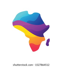 africa logo simple colorfl. africa map abstract colorful.
