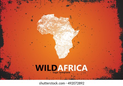Africa logo. Wild africa design. Africa poster design