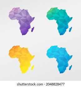 Africa Low Poly Map Clip Art Design. Geometric Polygon Graphic National Icon. Vector Illustration Symbol.