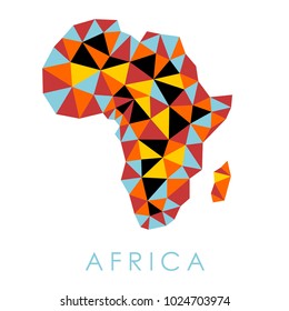 Africa low-poly modern style vector map. Simple graphics.