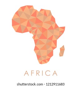 Africa low-poly modern style vector map. Simple graphics.