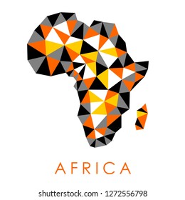 Africa low-poly modern style vector map. Simple graphics.