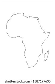 Africa mainland and minimalism map vector illustration