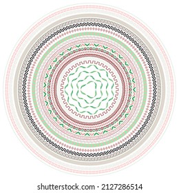 Africa Mandala Circular Pattern In Solid And Outline Form. Polynesia Pattern For Coloring Books, Decoration, Ornament, Tattoo, Home Decor, Tapestries. Aztec Pattern For Tapestry Home Decoration.