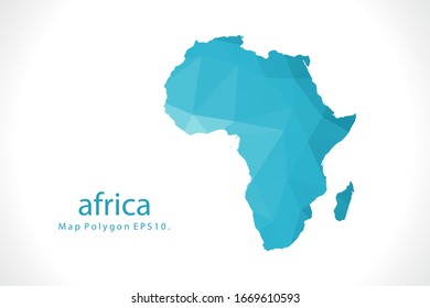 africa Map Abstract geometric rumpled triangular low poly style gradient graphic on white background