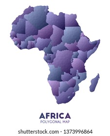 Africa Map. actual low poly style continent map. Creative vector illustration.