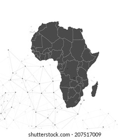 Africa map background vector illustration, background for communication