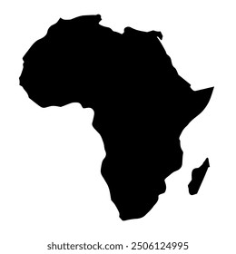 Africa map  black color design 