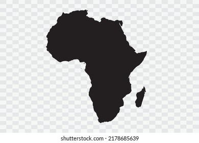 Africa Map black Color on White Background quality files  