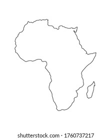 Africa Map Black Outline In Background Of White