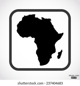 Africa map - black vector illustration