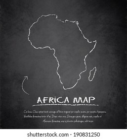 Africa map blackboard chalkboard vector
