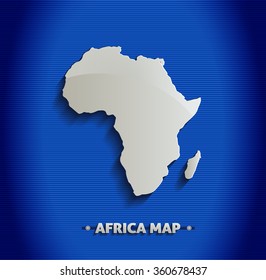 Africa map blue line 3D vector 