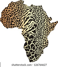 Africa map in a cheetah camouflage