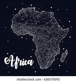 Africa, map, constellation, star, space, vector