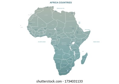 africa map. africa countries vector map. 