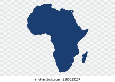 Africa Map dark blue Color on White Background quality files Color (043B72)