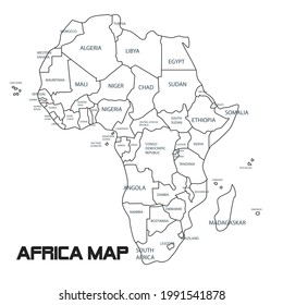 Africa Map Design Vector File Stock Vector (Royalty Free) 1991541878 ...