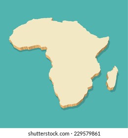 Africa Map Detailed Three Dimensional